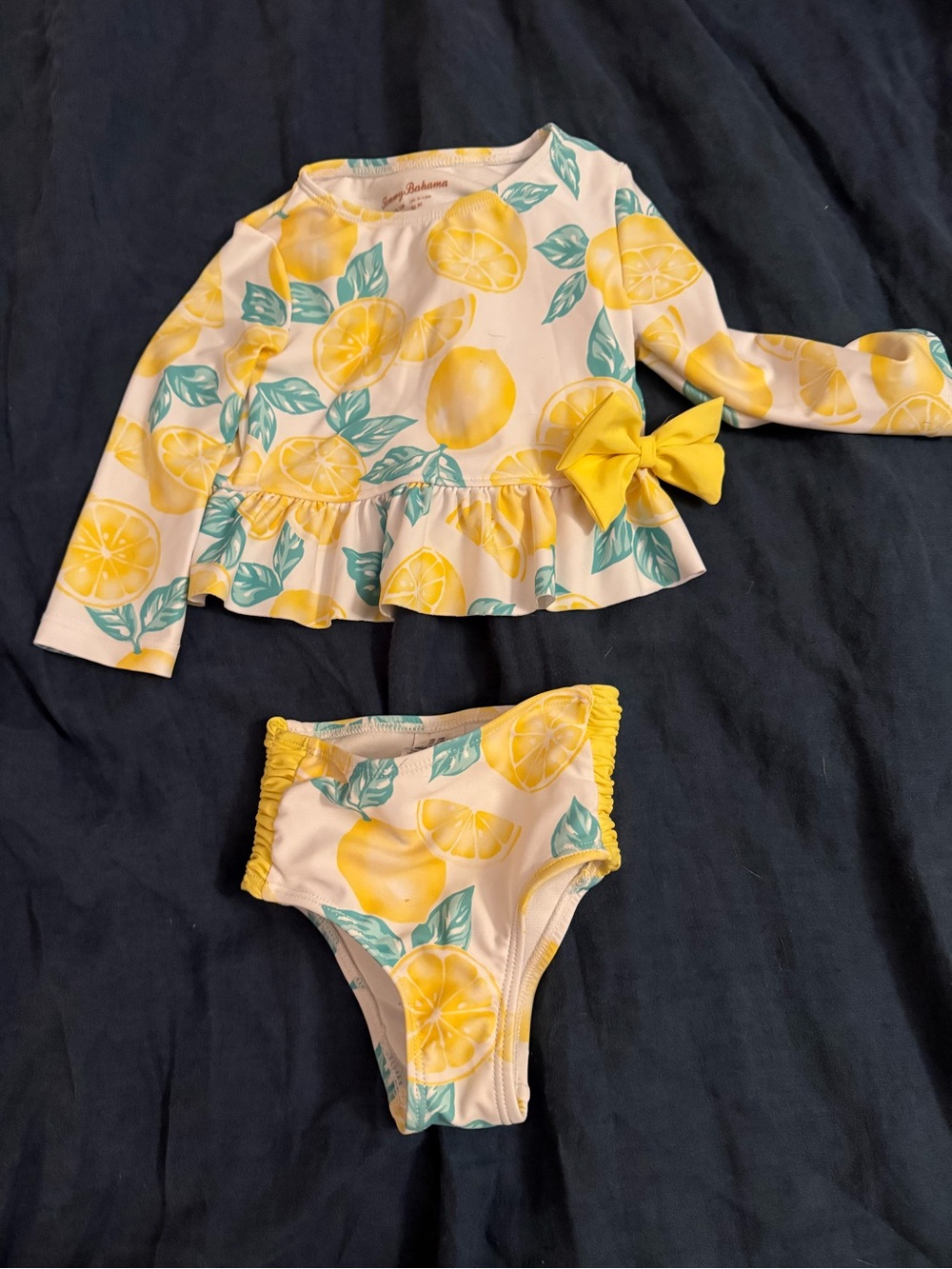 Tommy Bahama Yellow and Green Lemon Swim Set - Infant